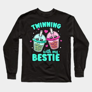 Twinning With My Bestie Twins Day Friends Matching Long Sleeve T-Shirt